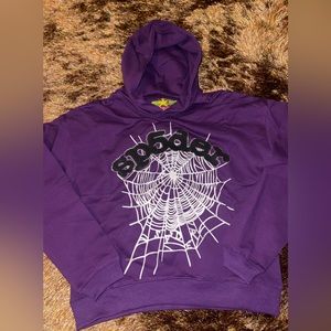 Spider hoodie SP5DER PURPLE SLIME RHINESTONE